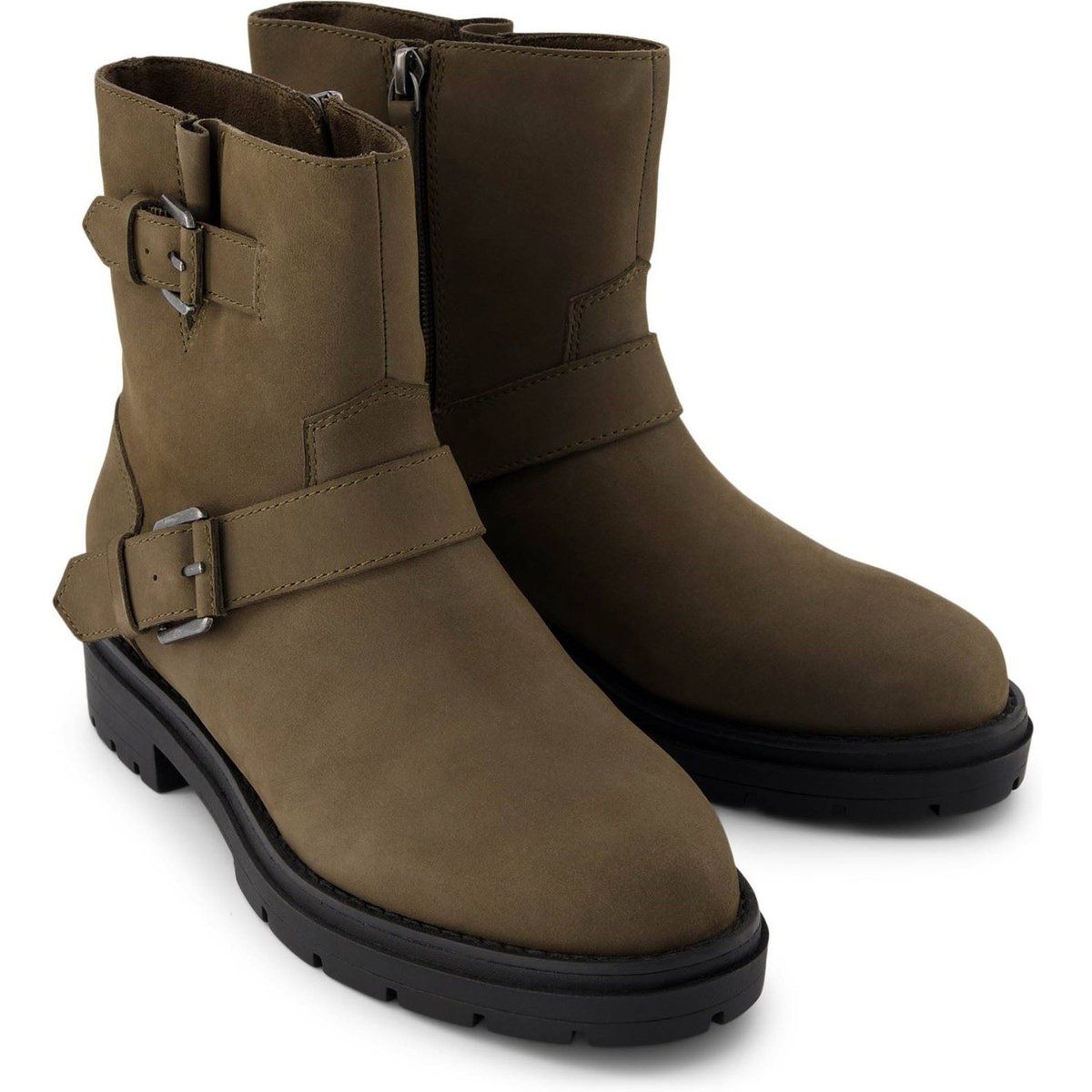 Moto-Inspirierte Nubuk-Stiefeletten
