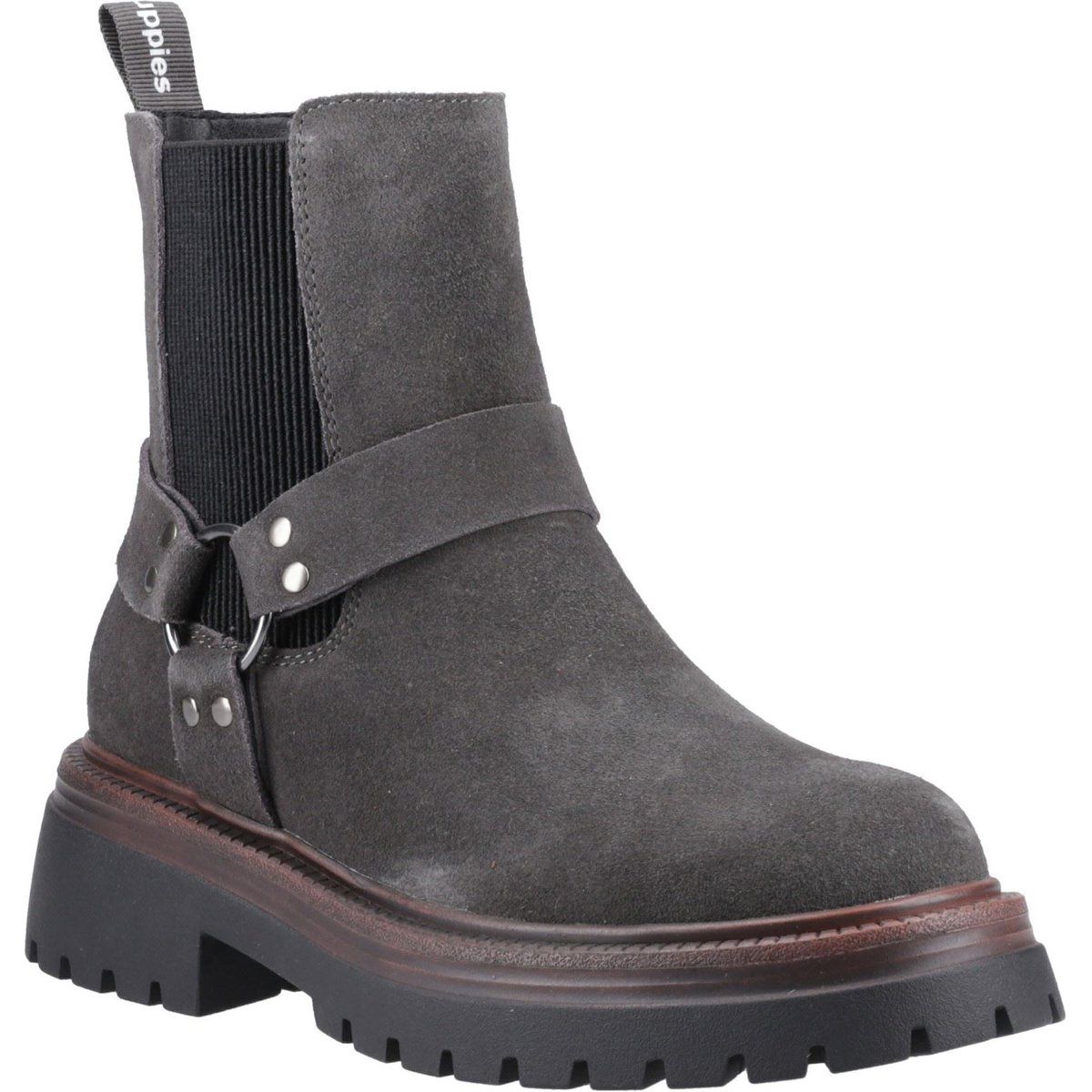 Wildleder-Boots mit Harness-Detail