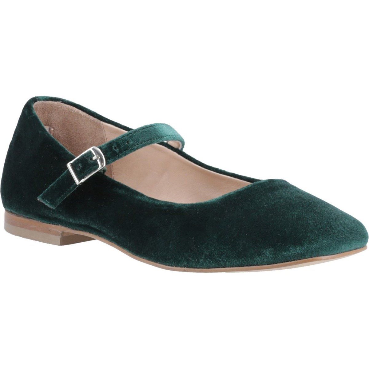 Samt-Ballerinas im Mary-Jane-Stil