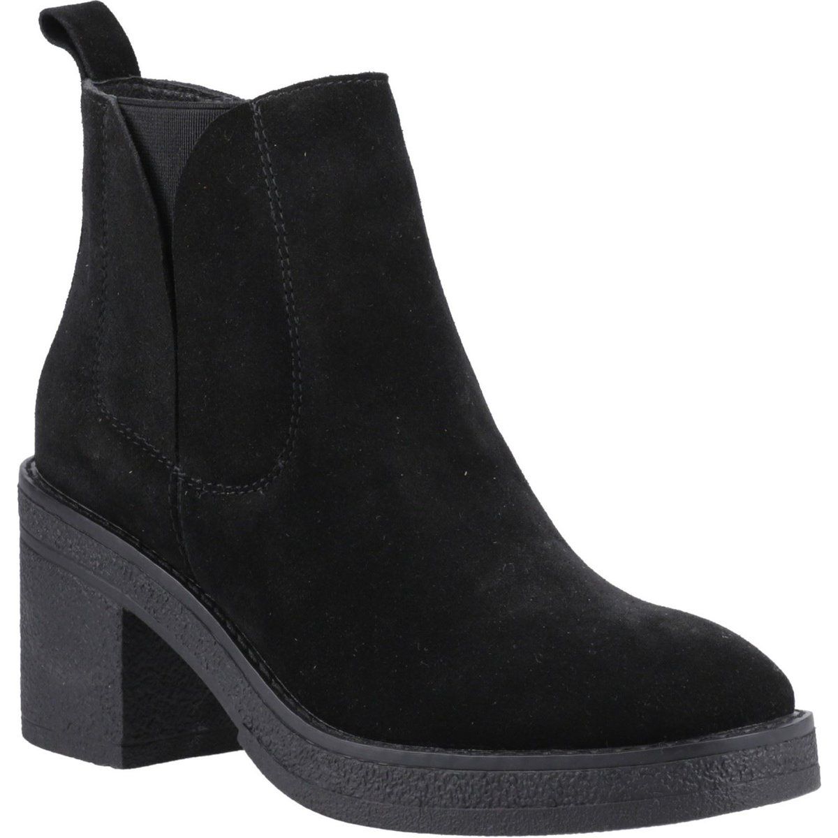 Chelsea-Boots aus Wildleder mit Blockabsatz