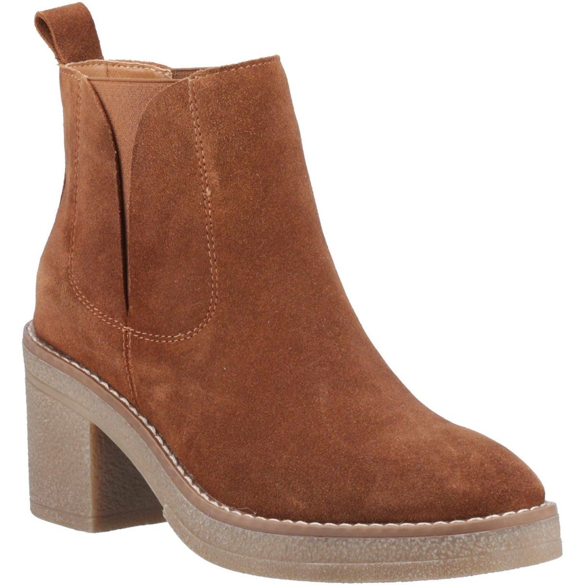 Chelsea-Stiefel aus Wildleder mit Blockabsatz