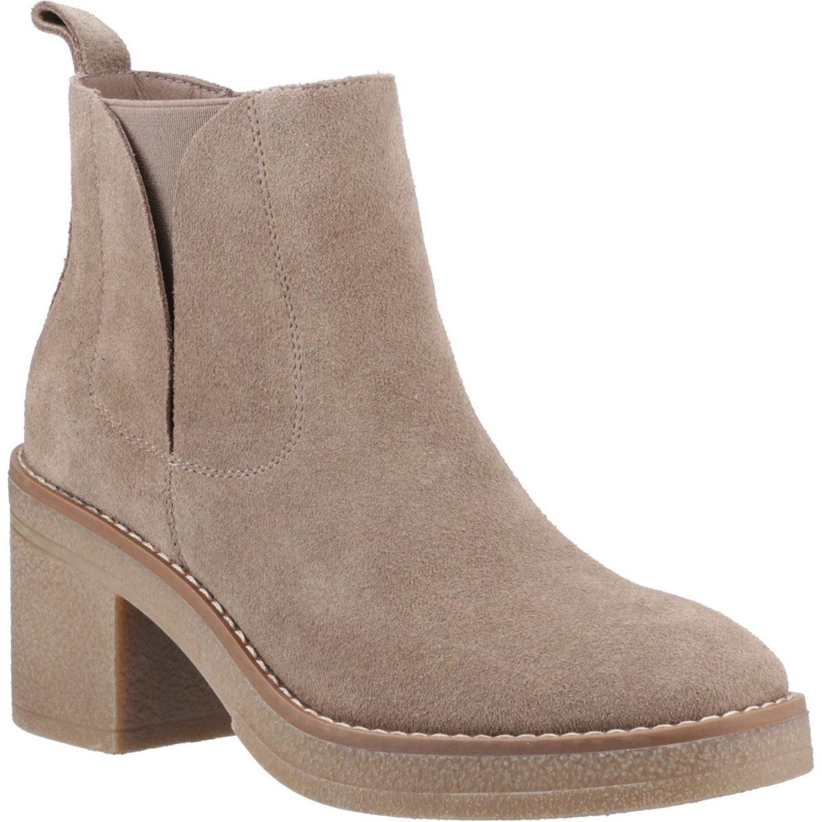 Chelsea-Boot mit Blockabsatz aus Wildleder