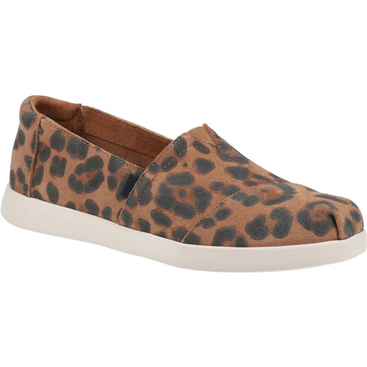 Leder-Slip-Ons mit Leopardenmuster