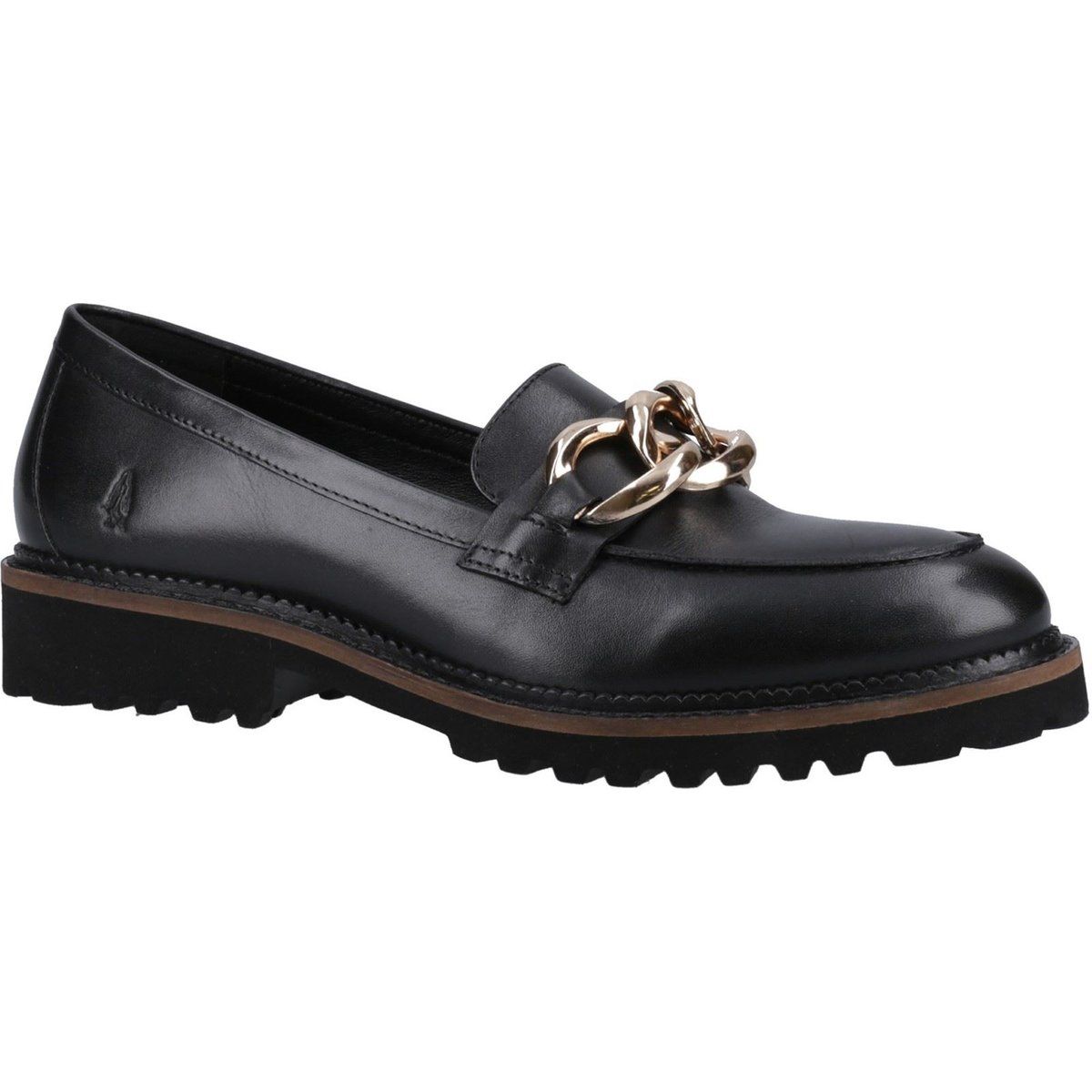 Chunky Leder-Loafer mit Kette