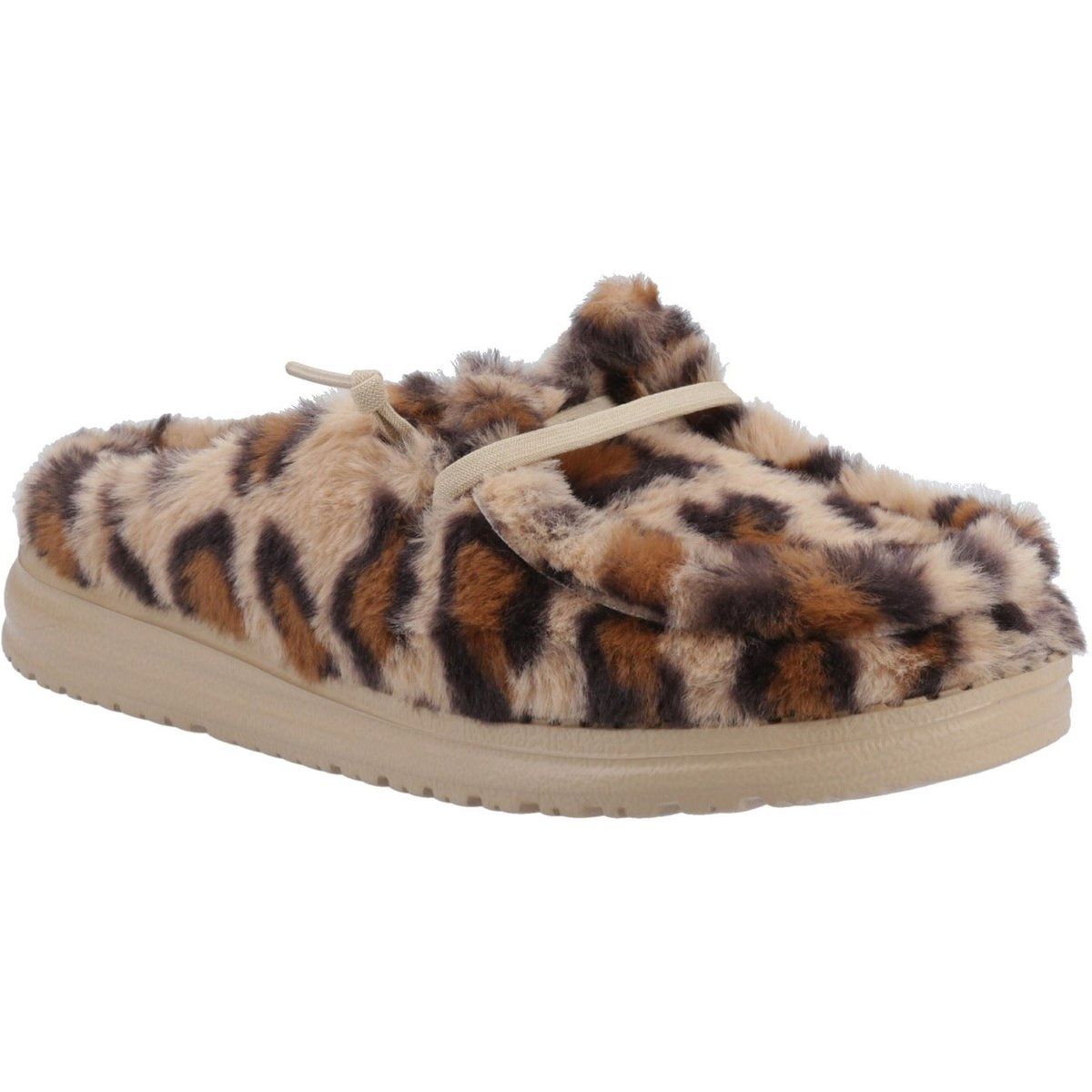 Mules mit Leopardenmuster aus Kunstfell
