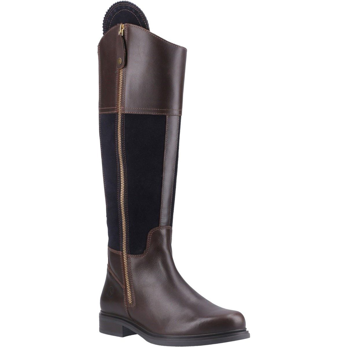 Leder-Country-Stiefel mit Kontrast-Einsätzen