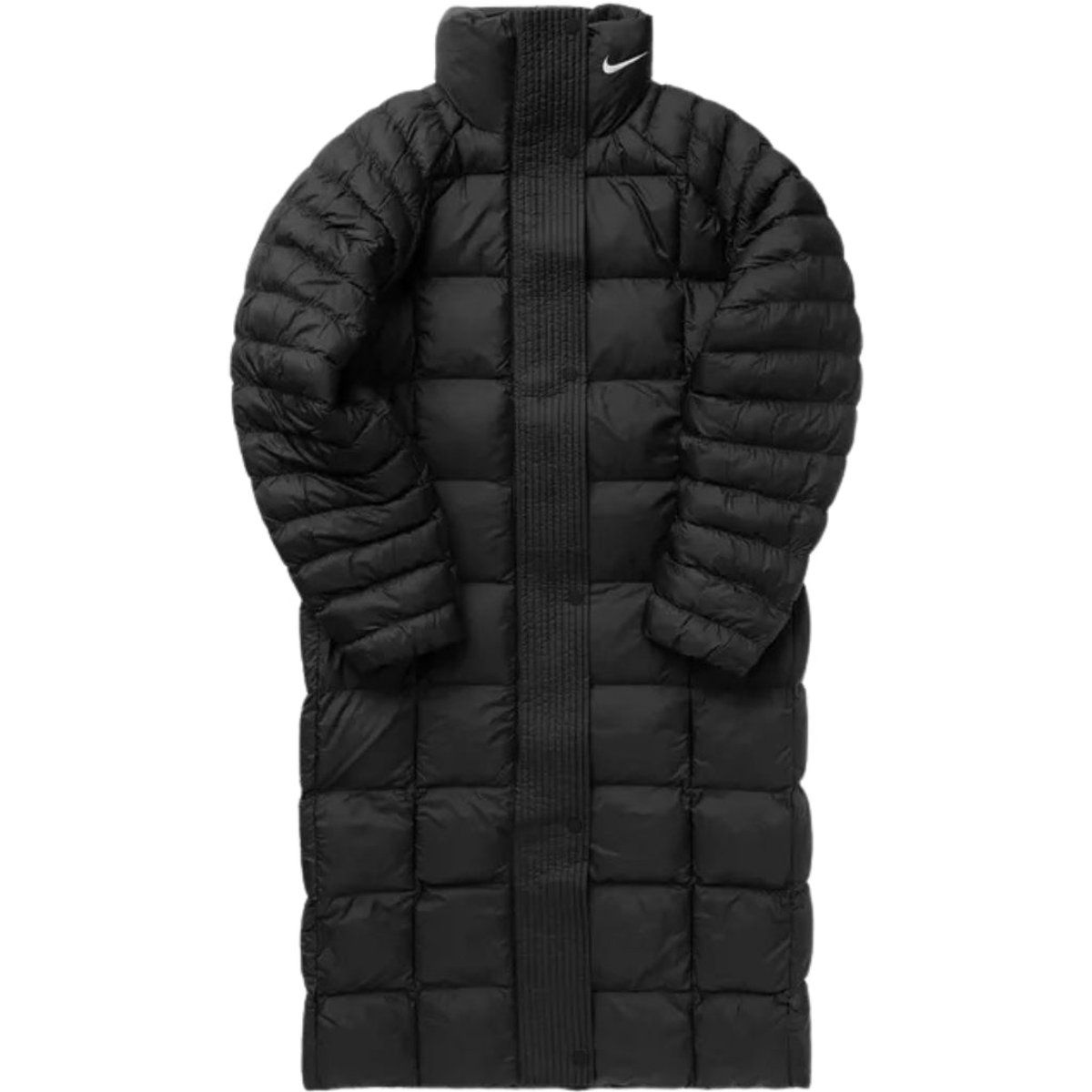 Langer gesteppter Puffer-Mantel