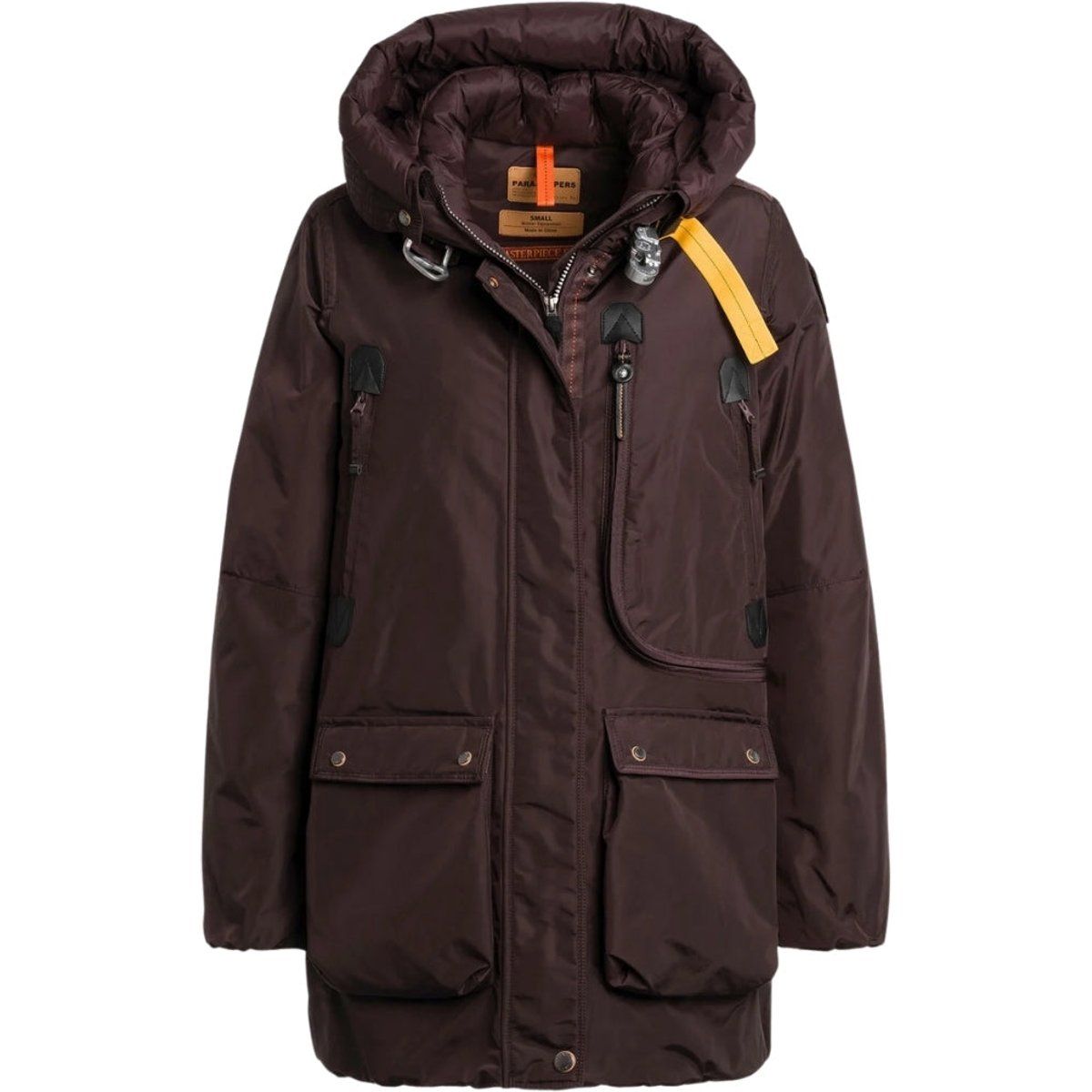 Langer Daunenparka mit Kapuze