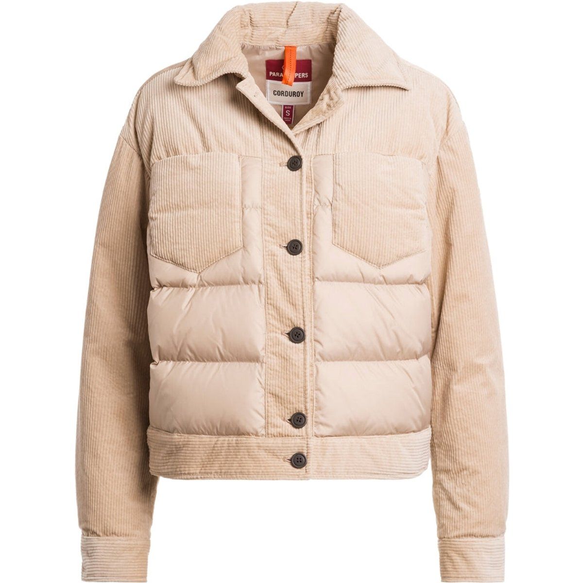 Hybrid-Daunenjacke mit Cord-Details