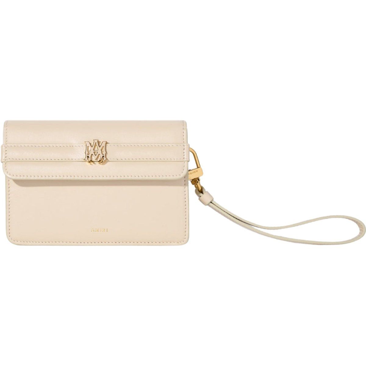Leder-Clutch mit Monogramm-Emblem