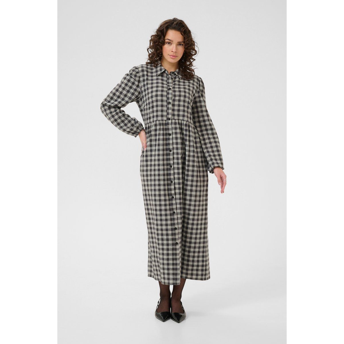 Kariertes Hemdkleid mit lockerer Passform