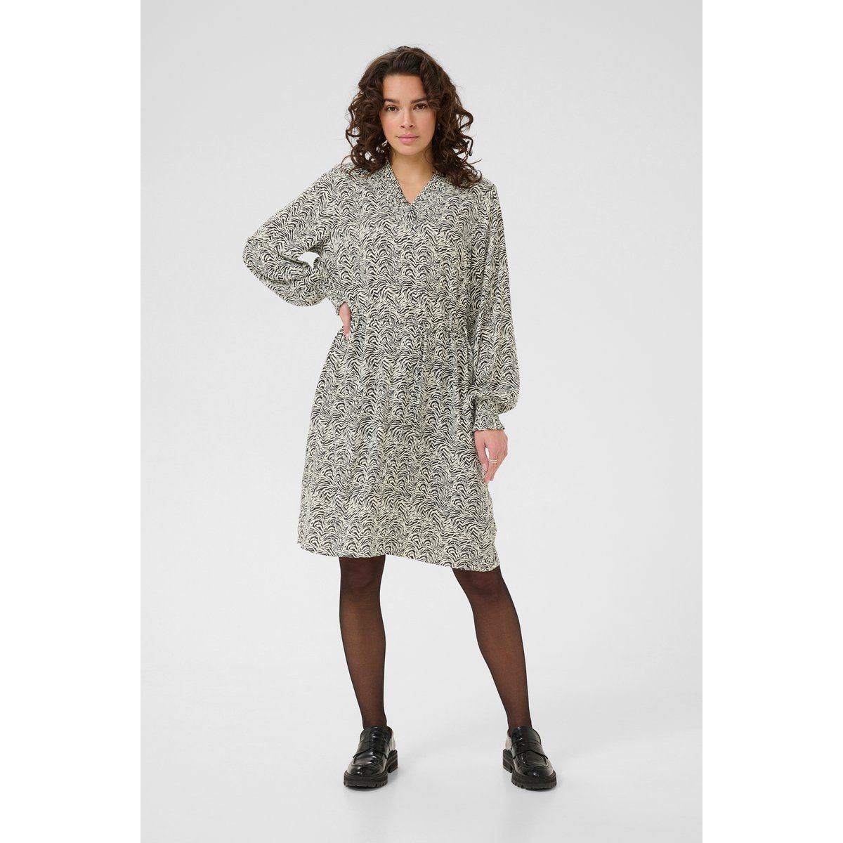 A-Linien-Minikleid mit Wirbelmuster