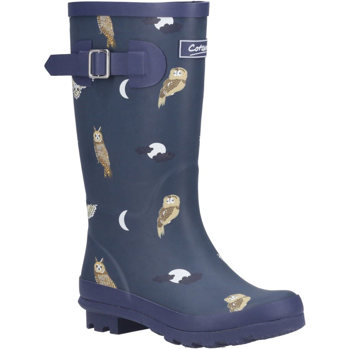 Gummistiefel mit Wald-Eulen-Motiv