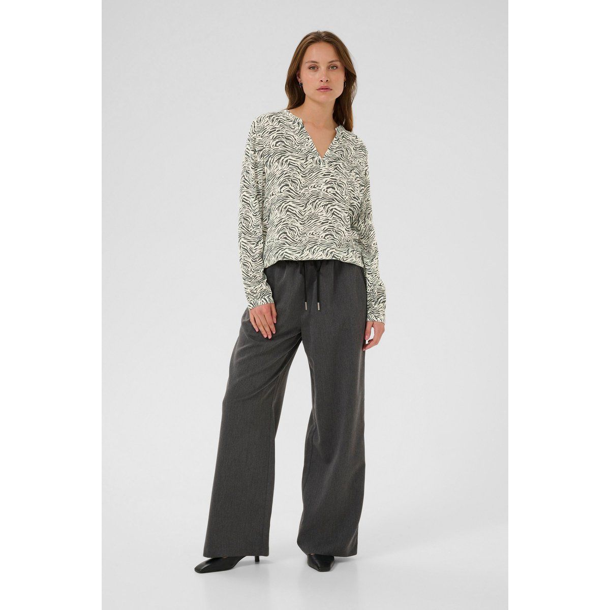 Locker geschnittene Bluse mit Animal-Print