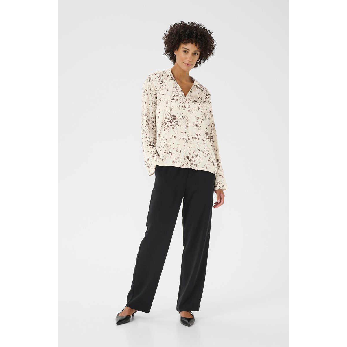 Oversize-Bluse mit abstraktem Print