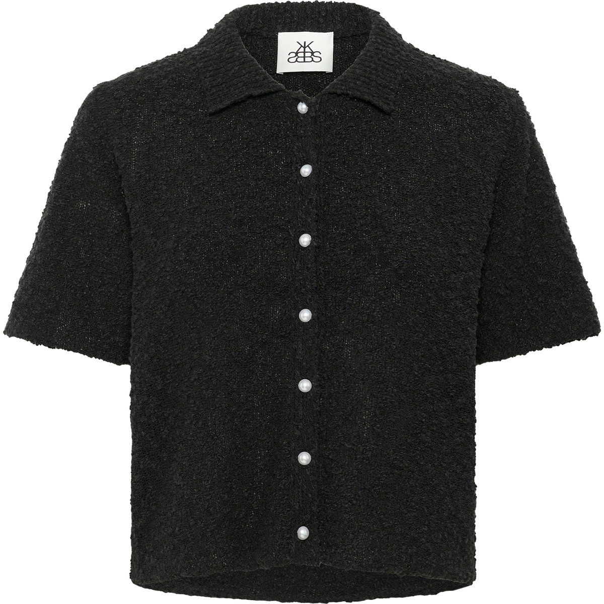 Kurzärmelige Bouclé-Strickjacke