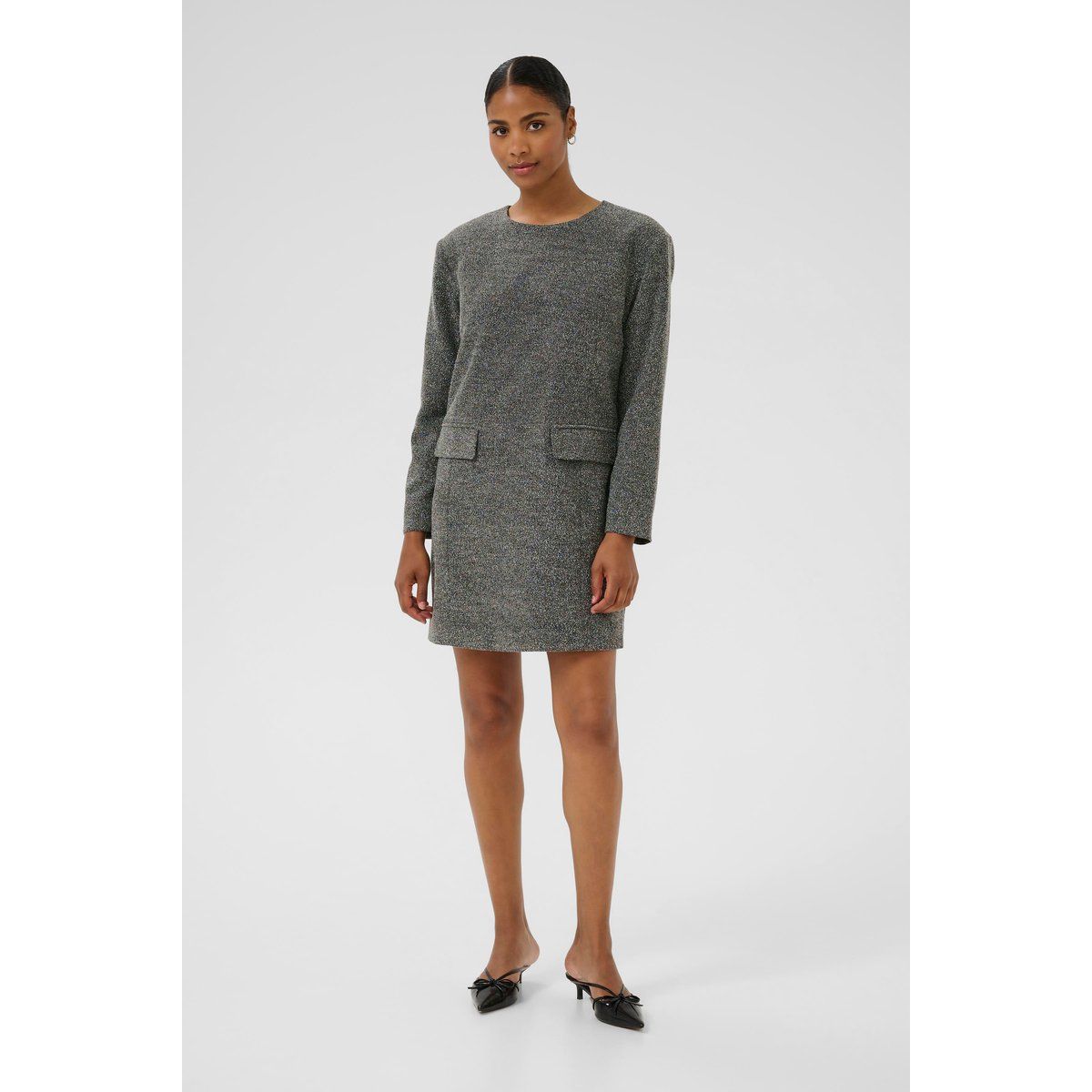Strukturiertes Minikleid mit Pattentaschen