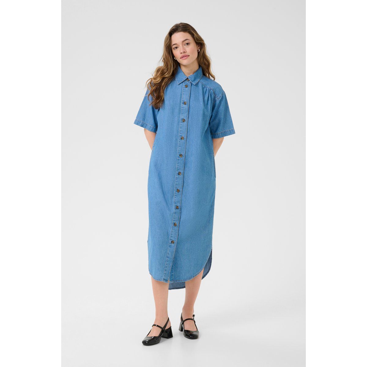 Lockeres Midi-Jeanskleid