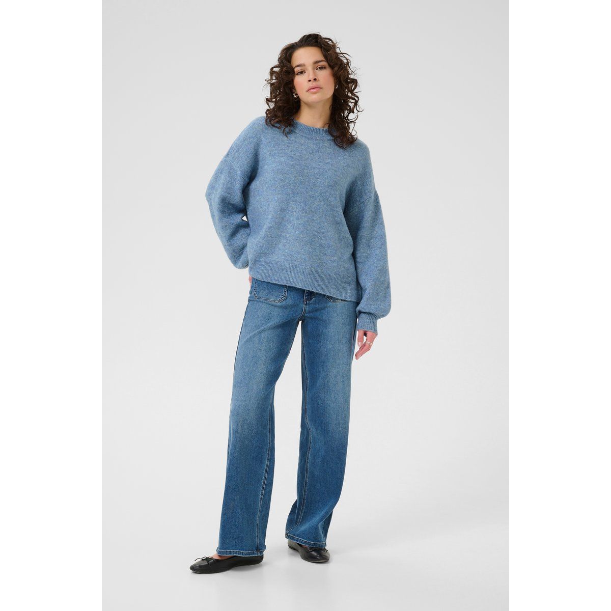 Lockerer Melange-Strickpullover