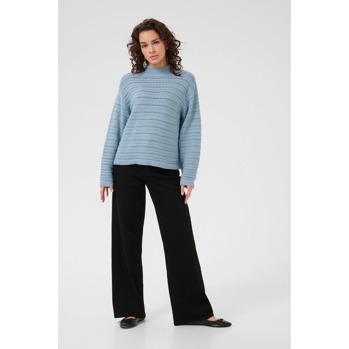 Feinstrickpullover mit Stehkragen