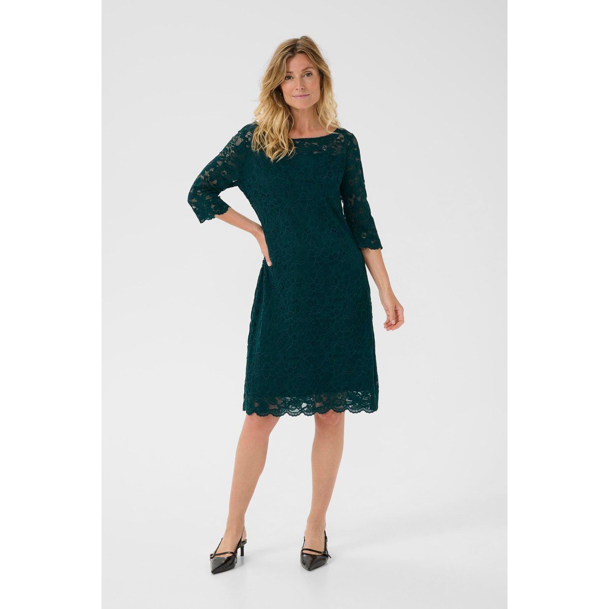 Elegantes Midikleid mit floraler Spitze