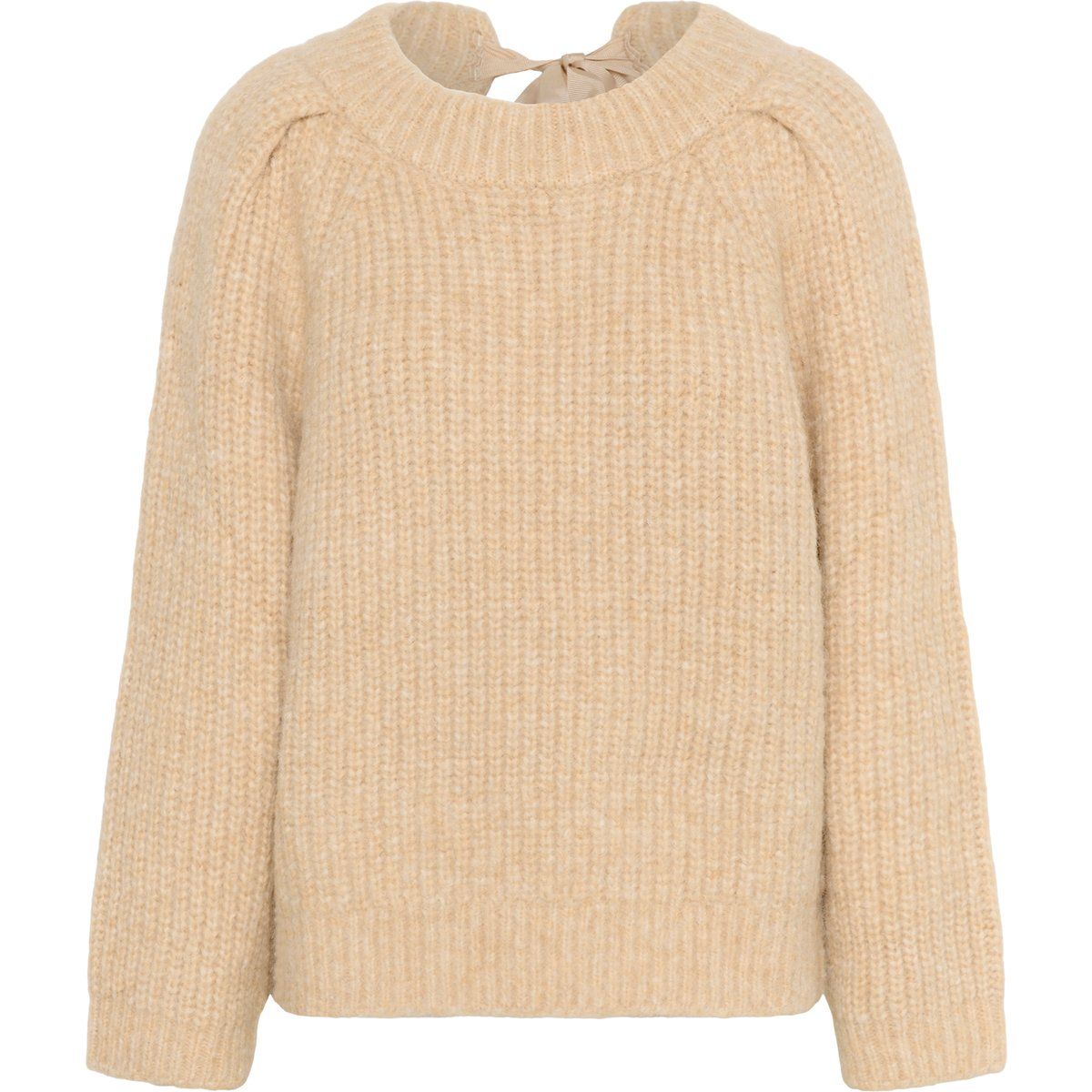 Lockerer Strickpullover mit Rückenschleife