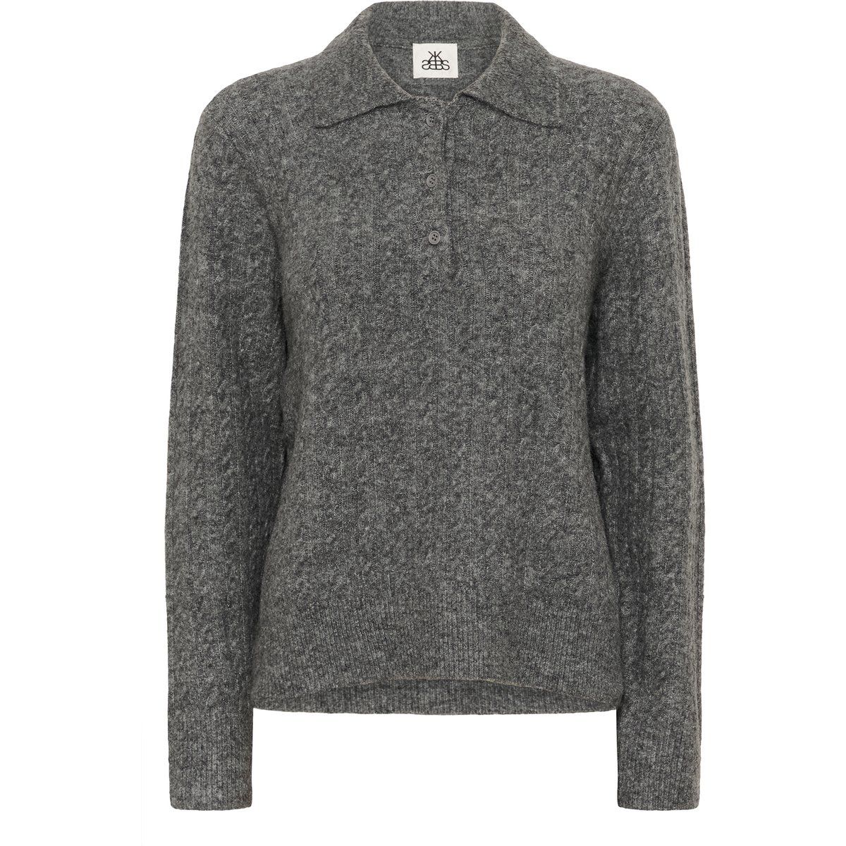 Strukturierter Polo-Strickpullover