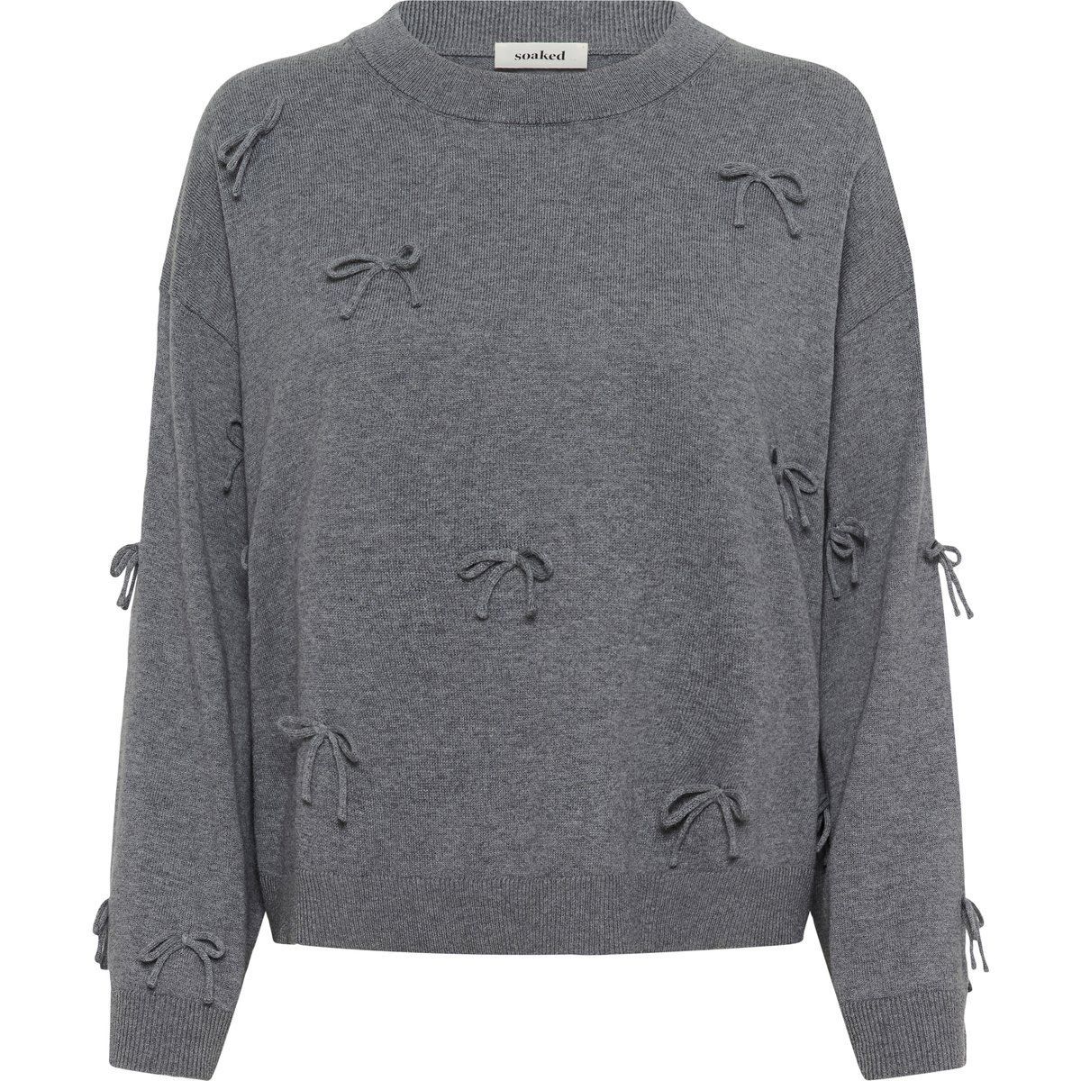 Lockerer Strickpullover mit Schleifen-Details