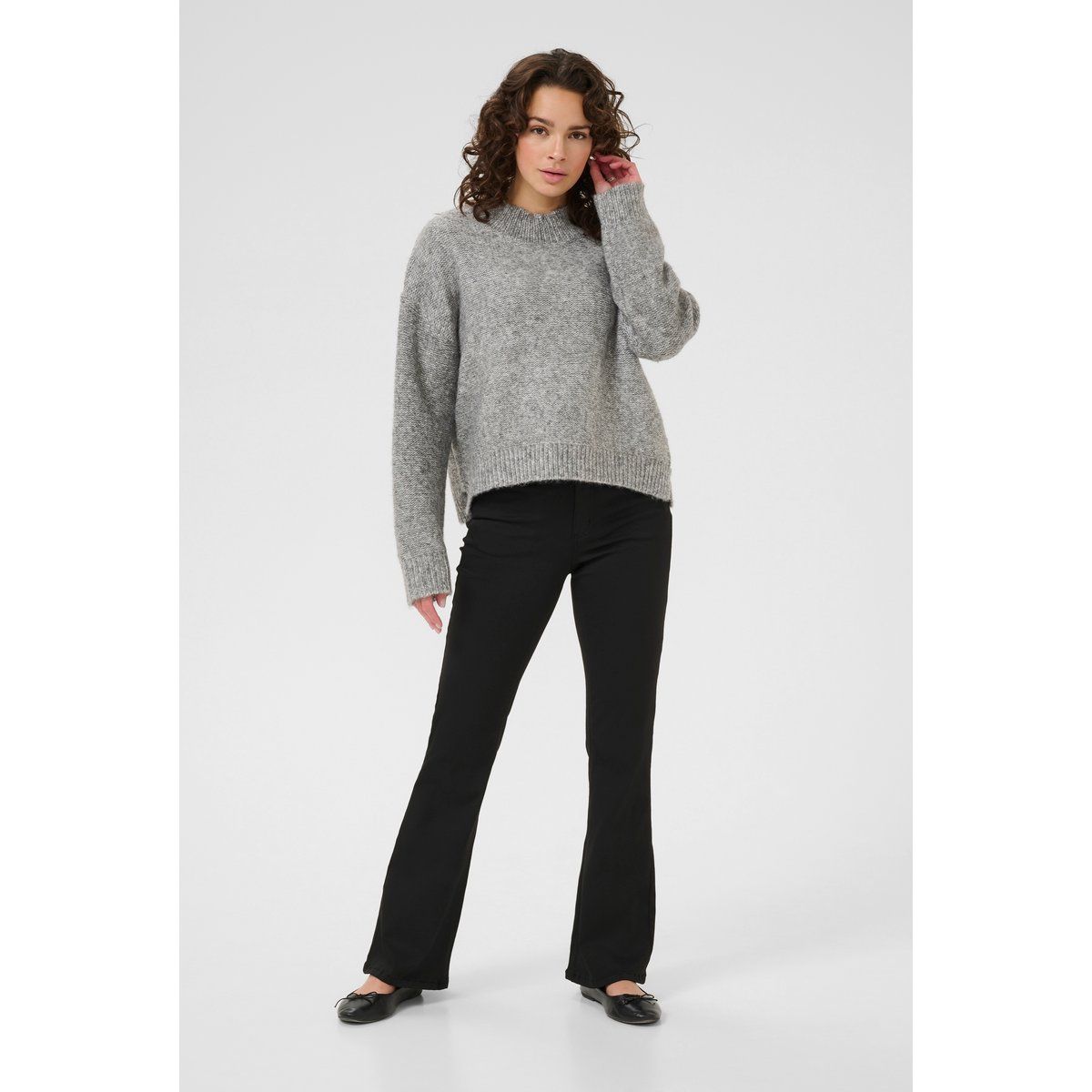 Oversized Melange Strickpullover