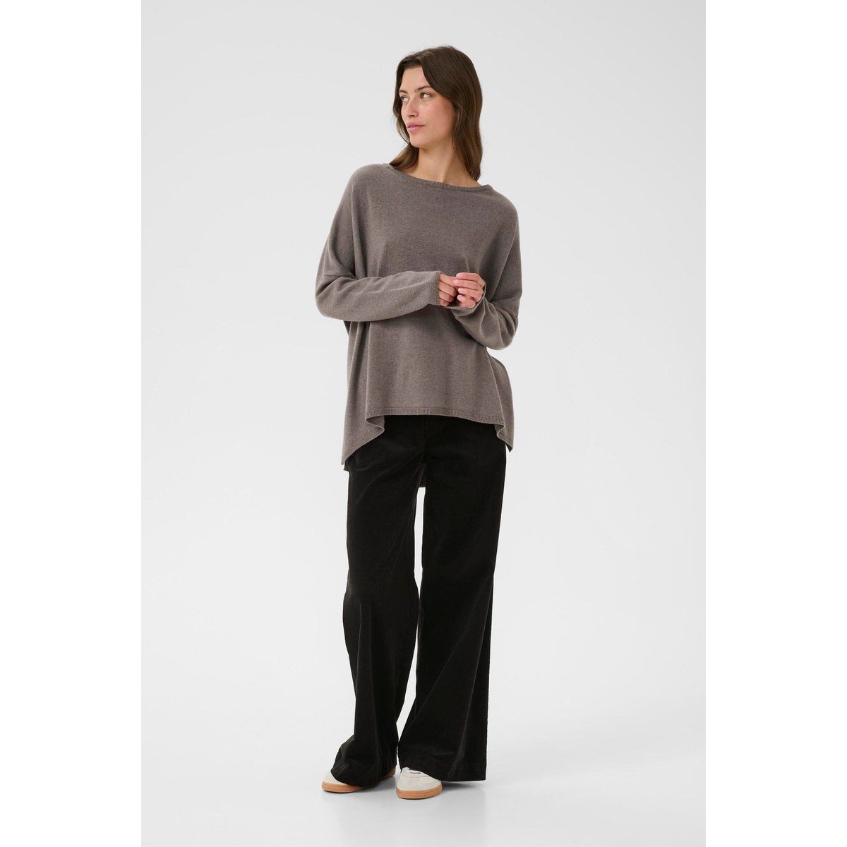 Lockerer Woll-Kaschmir-Pullover mit Rundhals