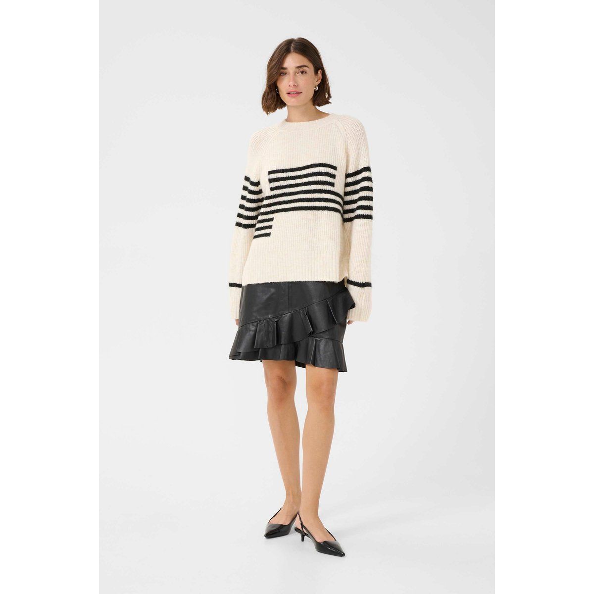Gestreifter Pullover mit Relaxed Fit