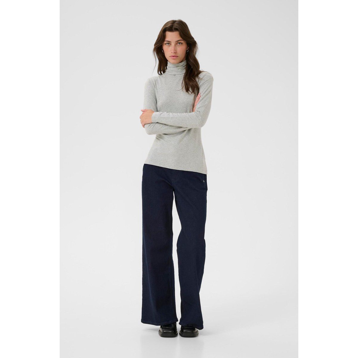 Slim Fit Jersey Rollkragen Shirt