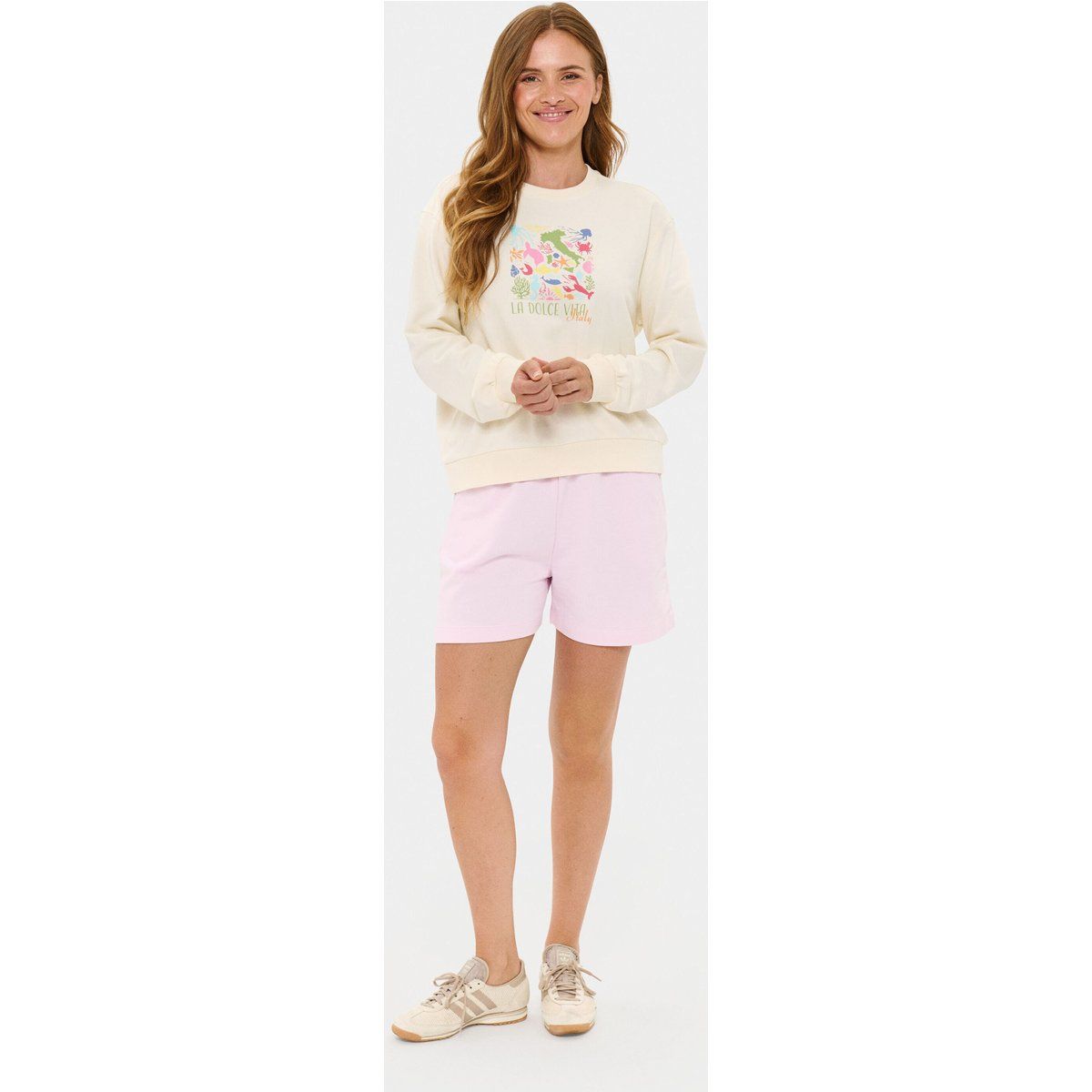 Lockeres Sweatshirt mit maritimen Grafik-Print