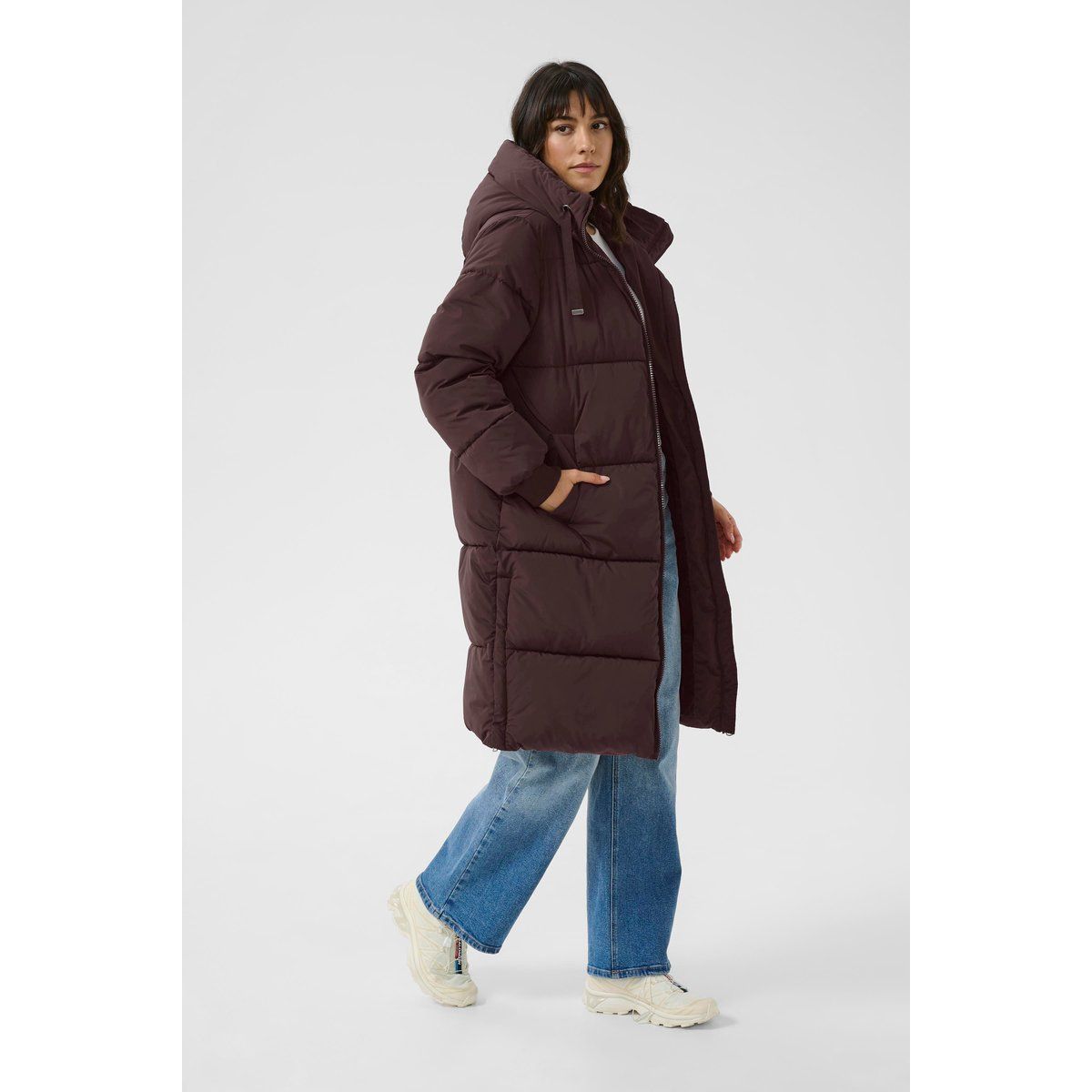 Langer gesteppter Baggy-Puffer-Mantel