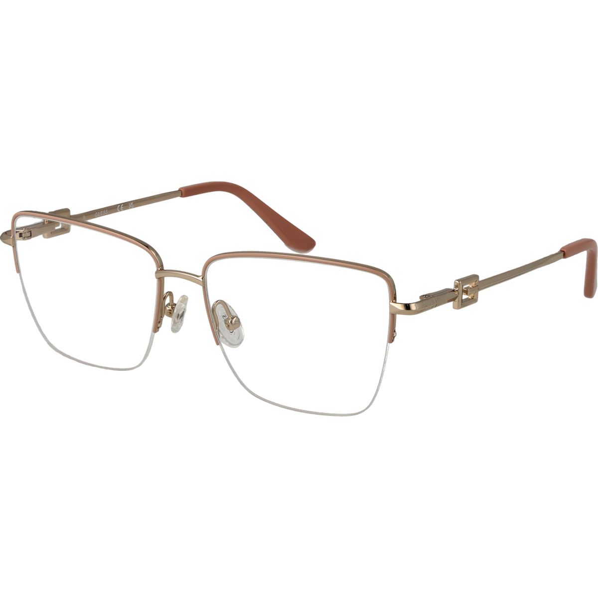 Geometrische Halbrand-Brille in Quadratform