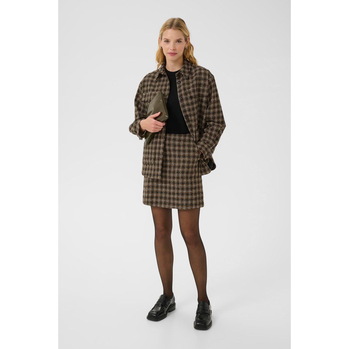 Relaxte Hemdjacke mit Karomuster