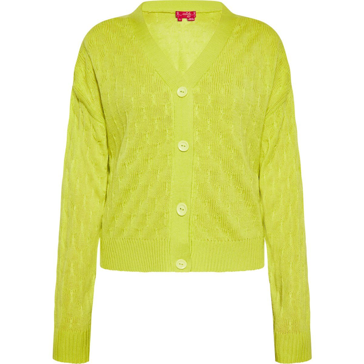 Strukturierte Strickjacke mit V-Ausschnitt
