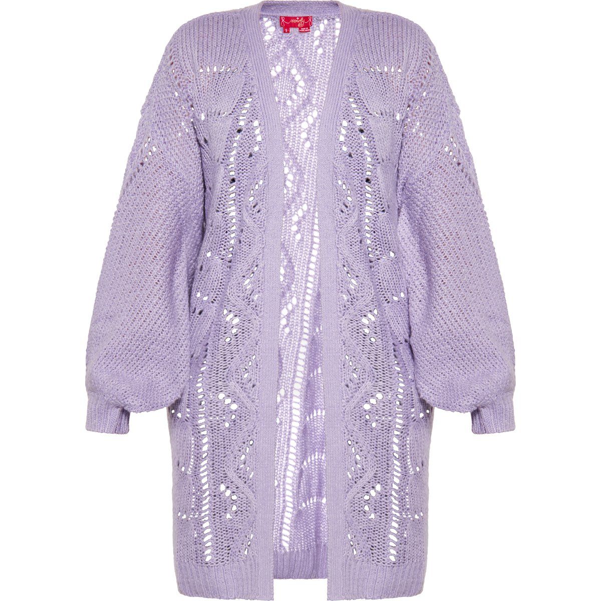 Oversized Pointelle Zopfstrick-Cardigan