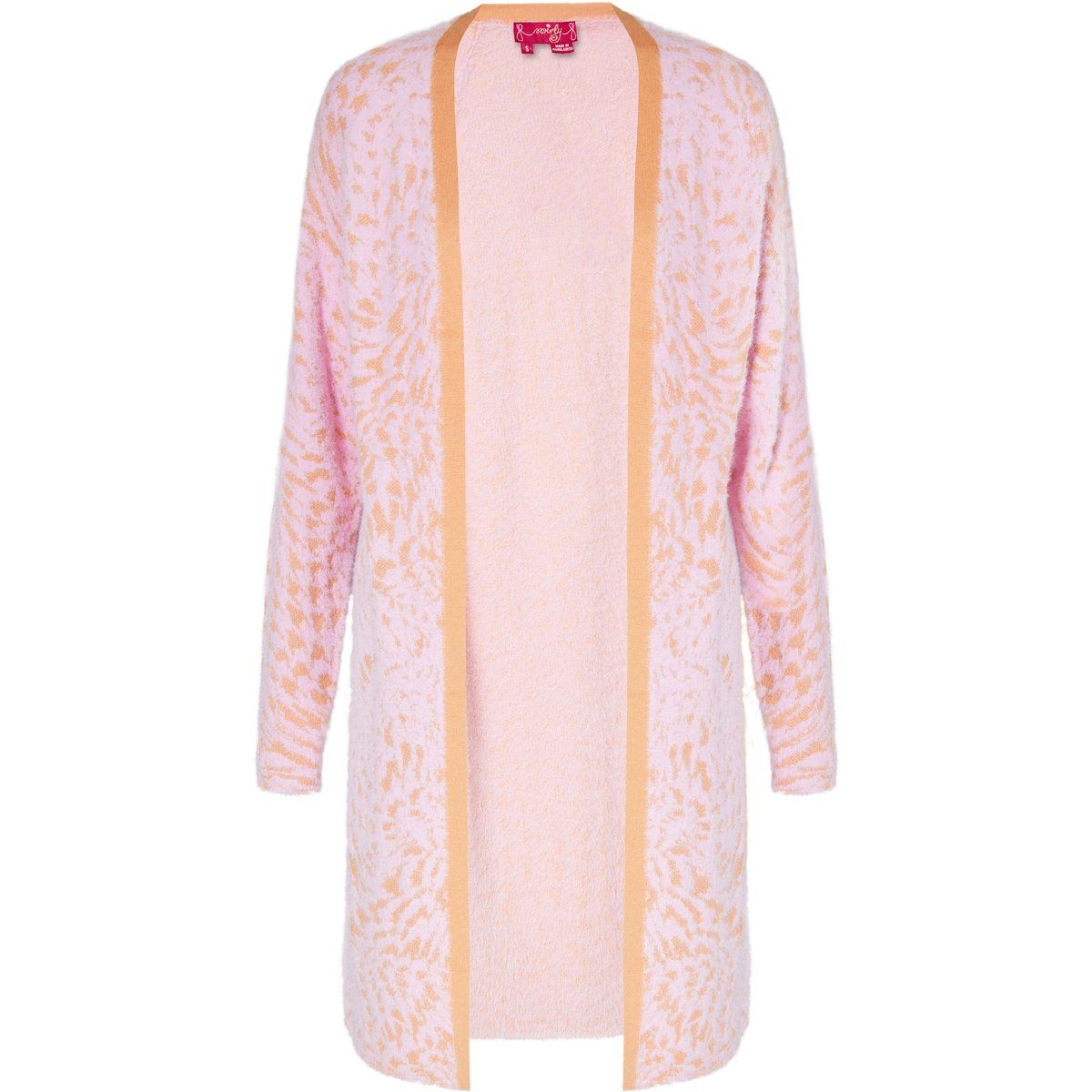 Flauschiger Long-Cardigan mit Tiermuster