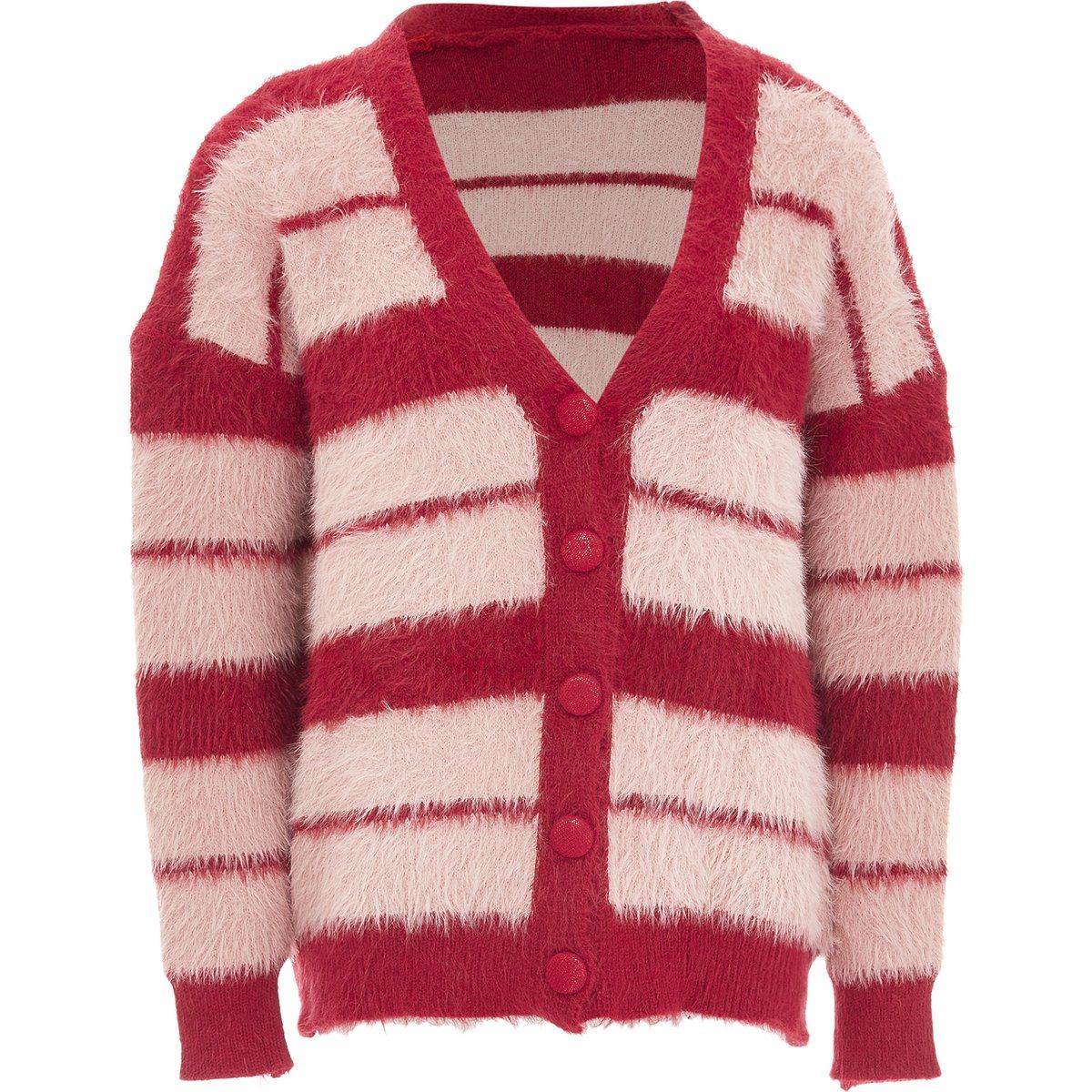 Gestreifter Cardigan mit V-Ausschnitt