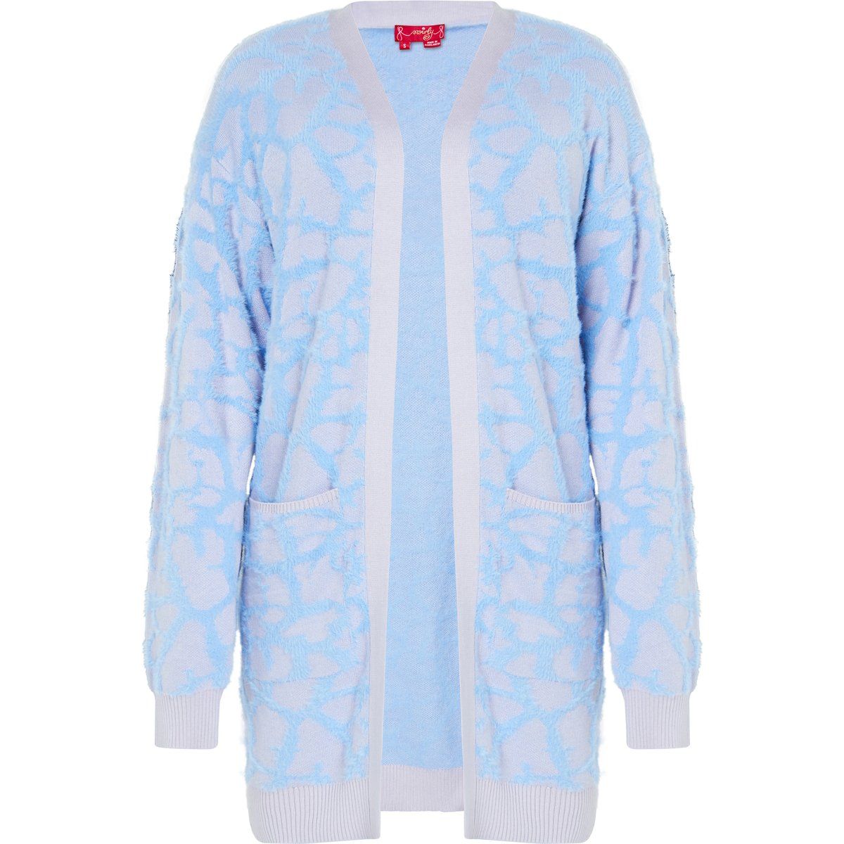 Strukturierte Offene Oversized Strickjacke
