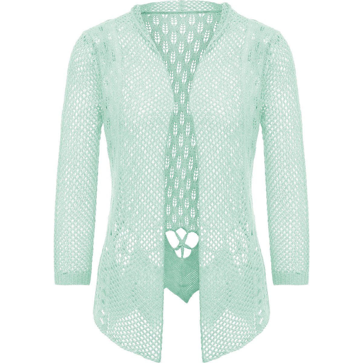 Offene Strickjacke mit Ajourmuster