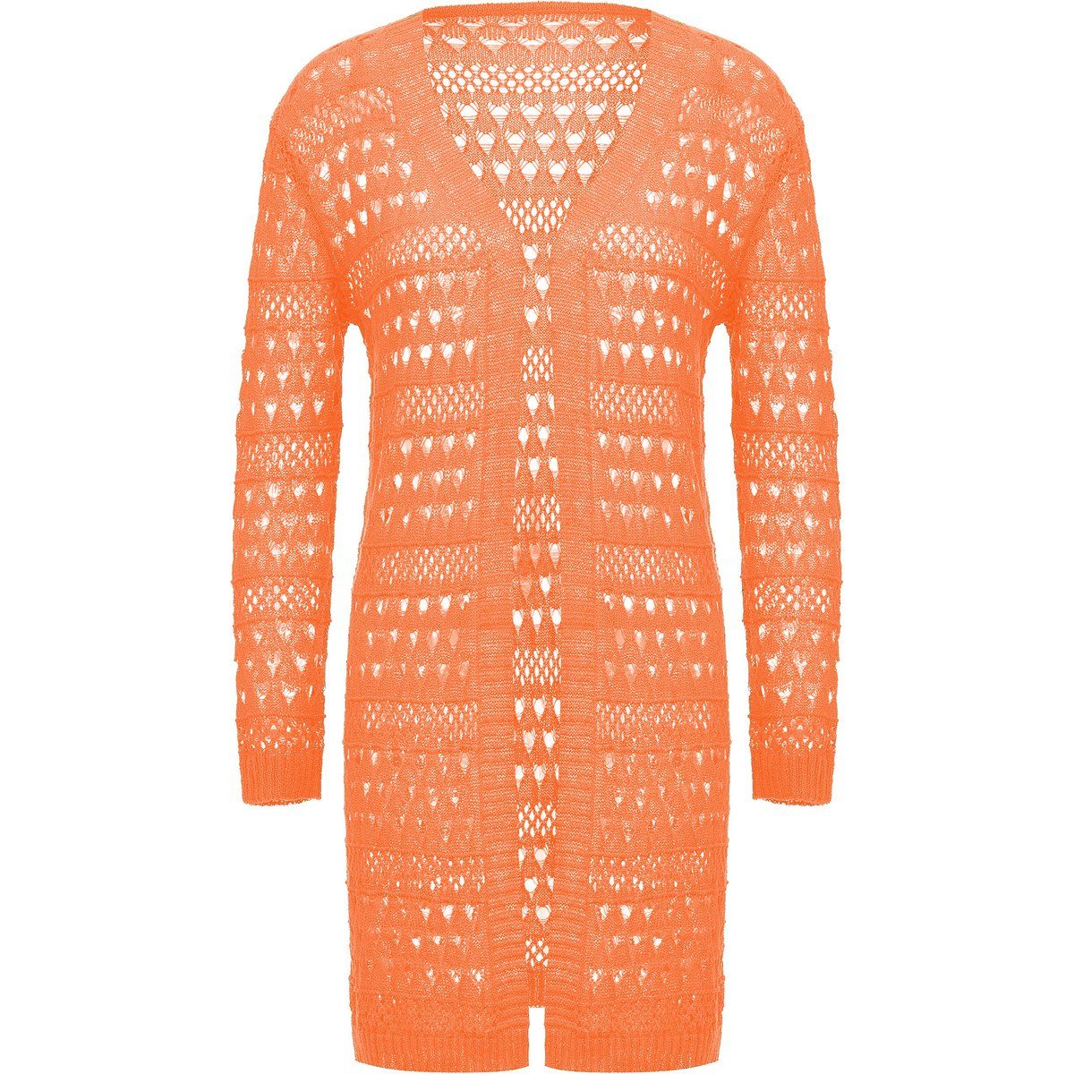 Geometrischer Strick-Longcardigan