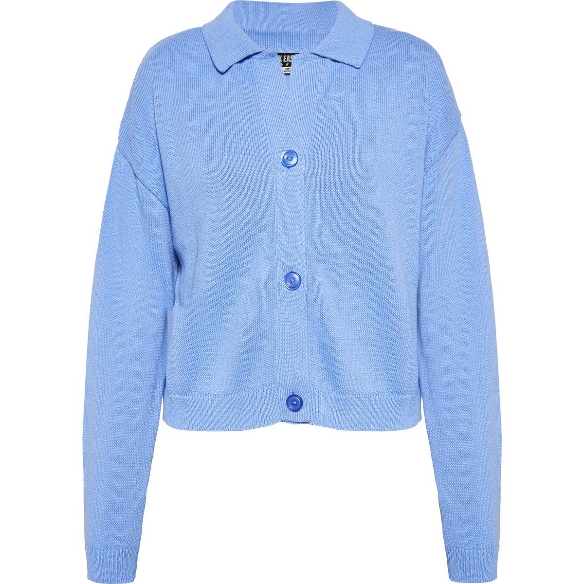 Gekürzte Strickjacke mit Polokragen