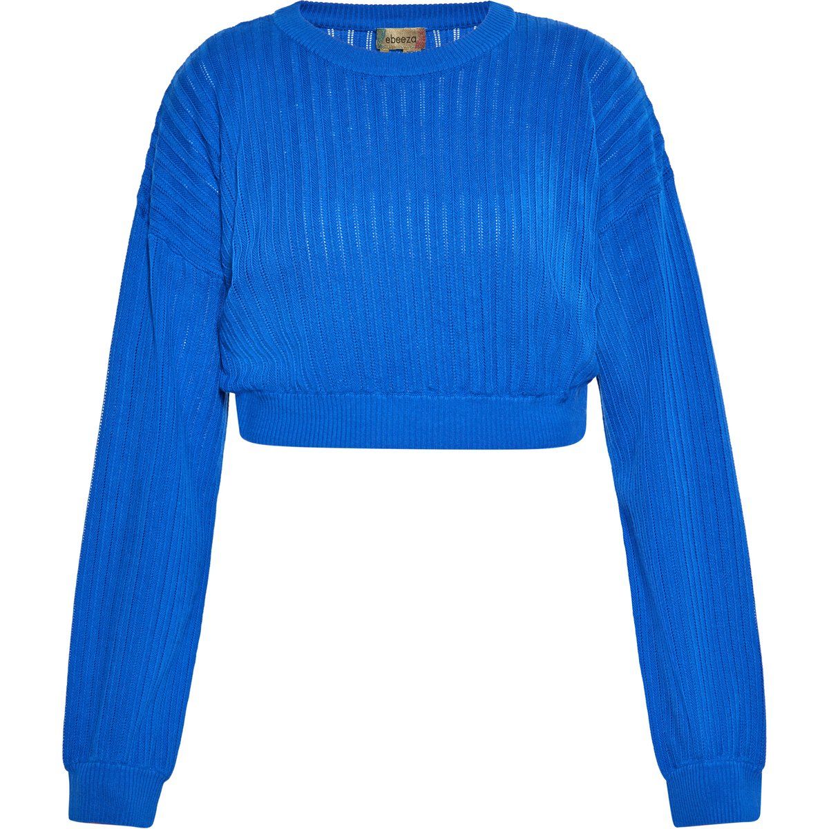 Kurz geschnittener gerippter Strickpullover