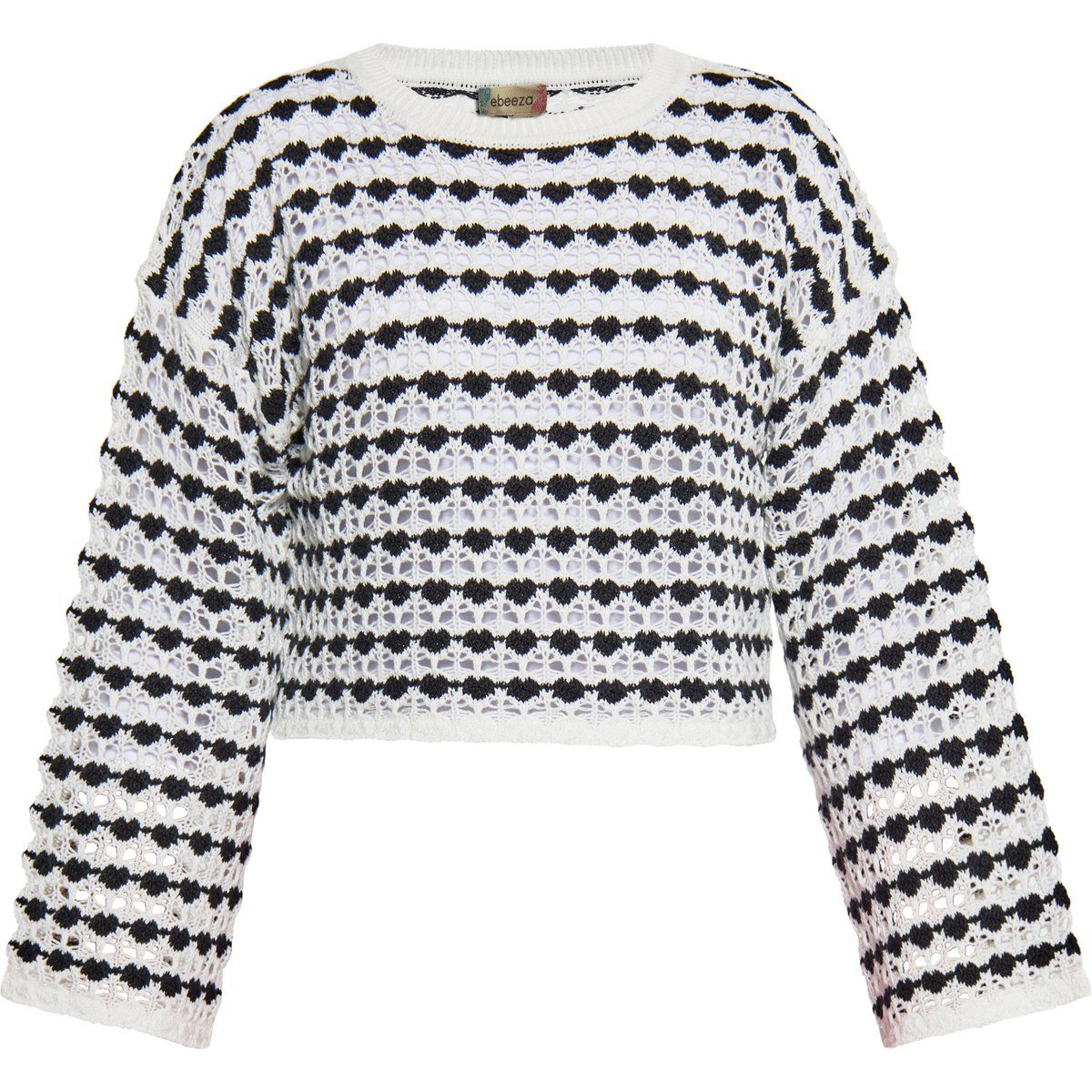 Strukturierter Cropped-Strickpullover