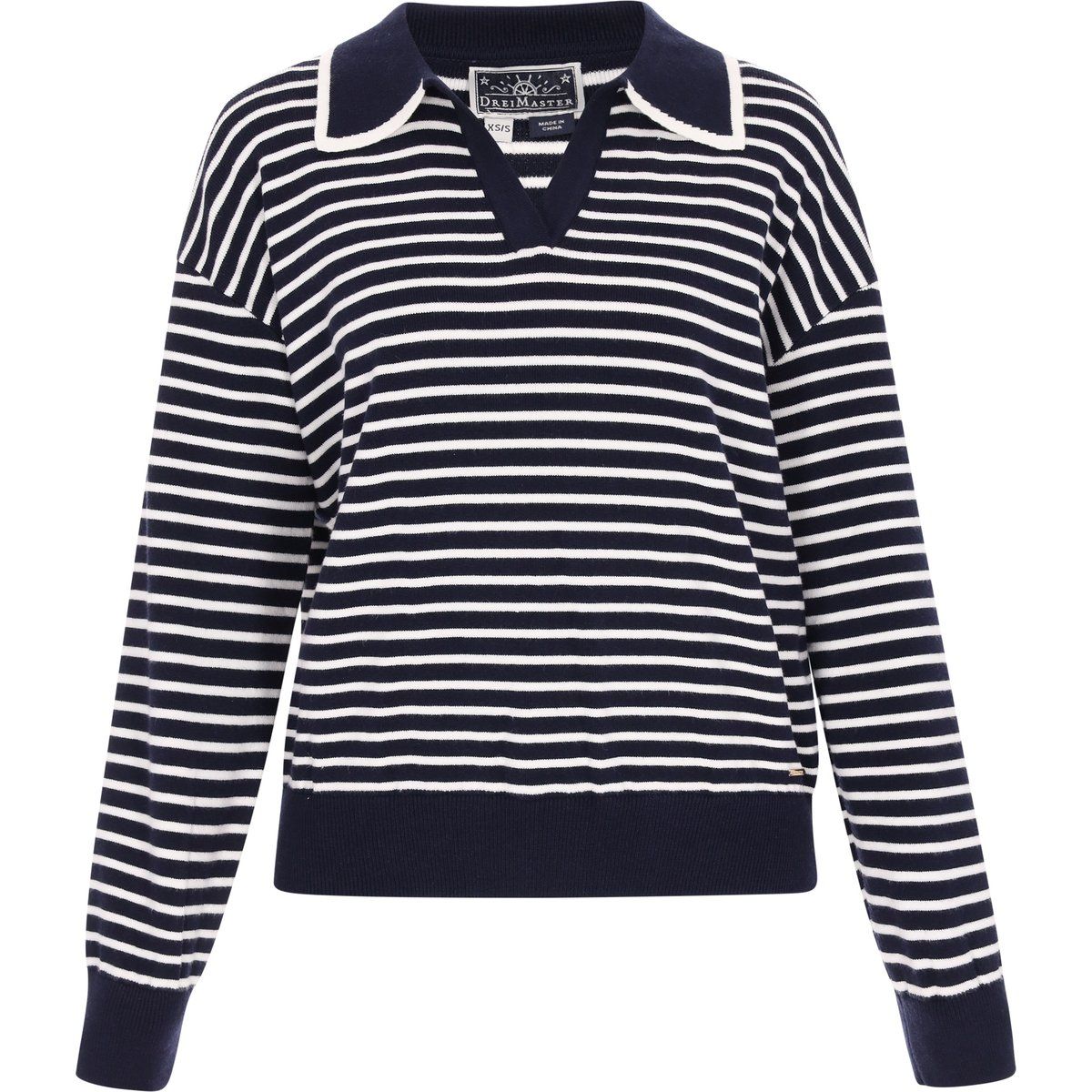Maritimer Streifenpullover mit Polokragen