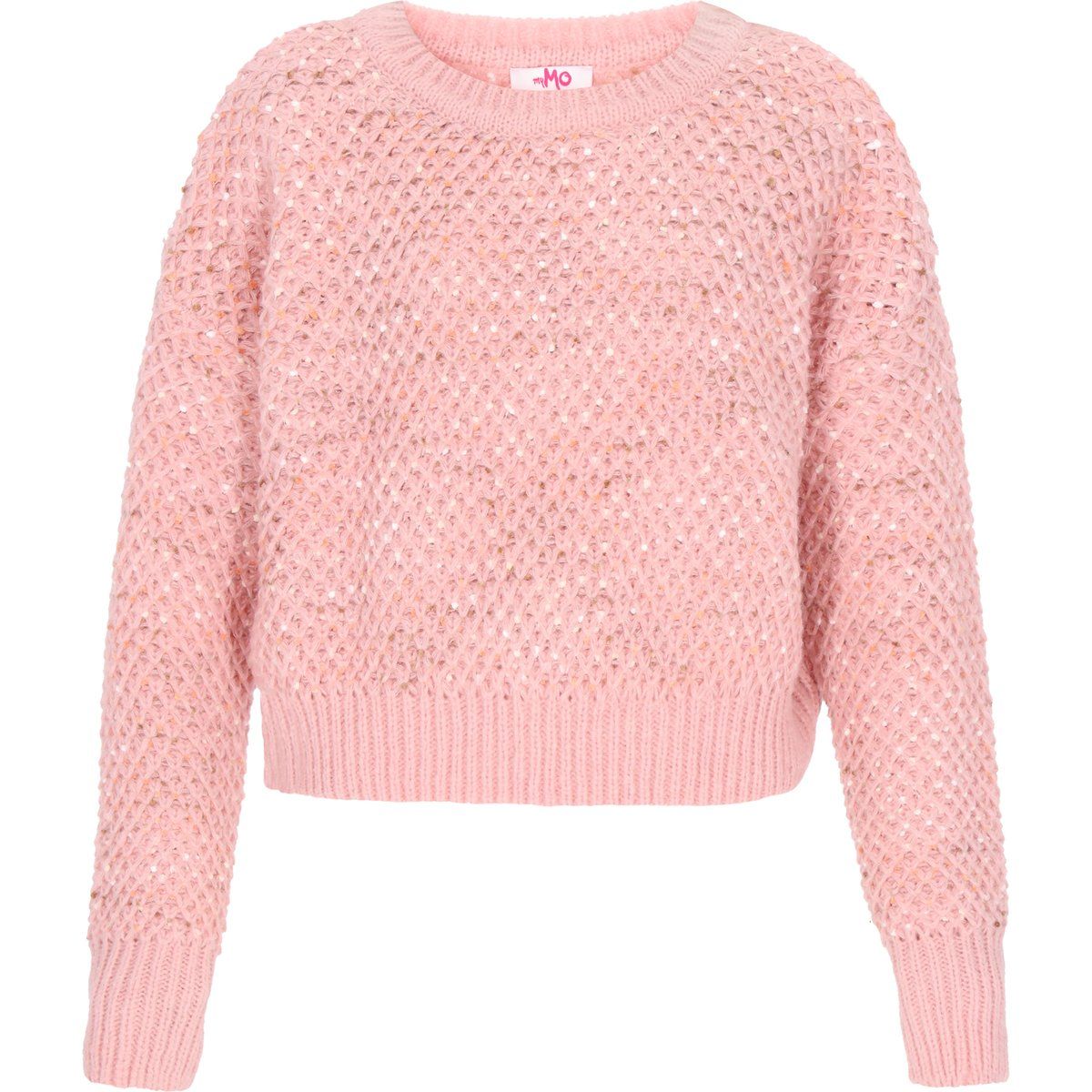 Strukturstrick-Crop-Pullover