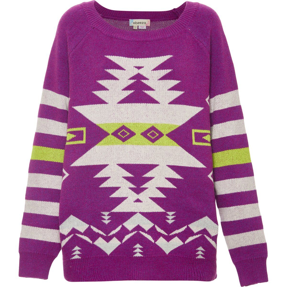 Strickpullover mit großem Inka-Muster