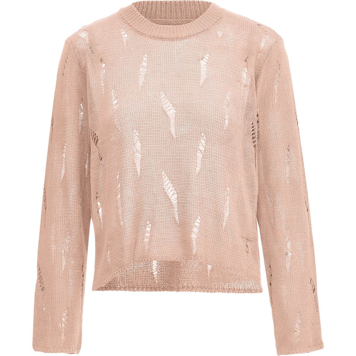 Strukturierter Strickpullover mit Destroyed-Details